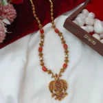 Gandaberunda Pendant With Coral and Amla Ball Mala - Image 2
