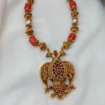 Gandaberunda Pendant With Coral and Amla Ball Mala - Image 4