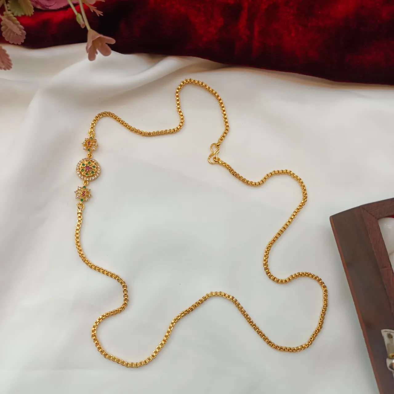 104539.1.1 Akshavi Trends Mogappu Chain (2) 26" Round Mogappu Chain - Image 1