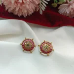Antique Traditional Pearl Round Earrings - Image 2