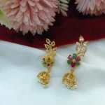 Antique Leaf Jhumka - Image 2