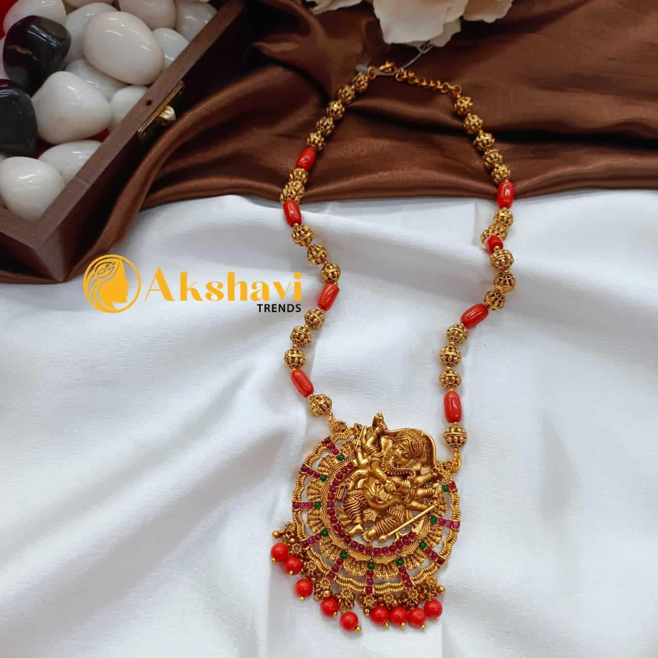 Ganapathy Amla Ball Chain Short Neck Set - Image 4