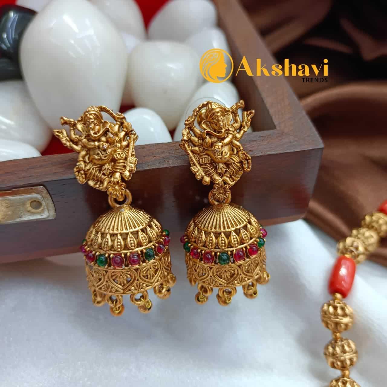 Ganapathy Amla Ball Chain Short Neck Set - Image 2